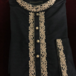 Black Bespoke Luxury Golden Zardosi Panjabi