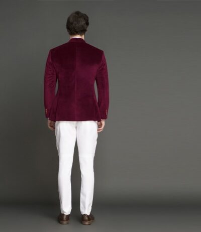 Maroon Velvet Jodhpuri Suit - Image 3