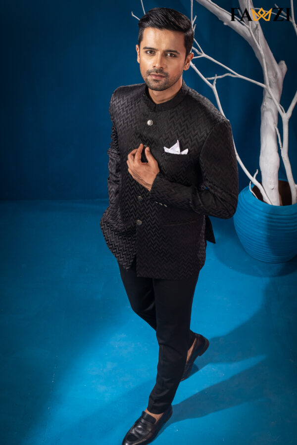 Dark Black Jodhpori Suit - Image 3